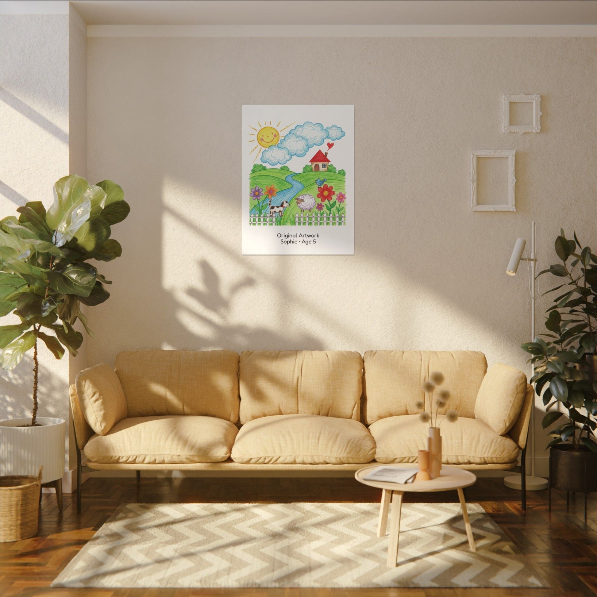 Personalized Kid's Drawing Canvas  Canvas Deeply Engraved