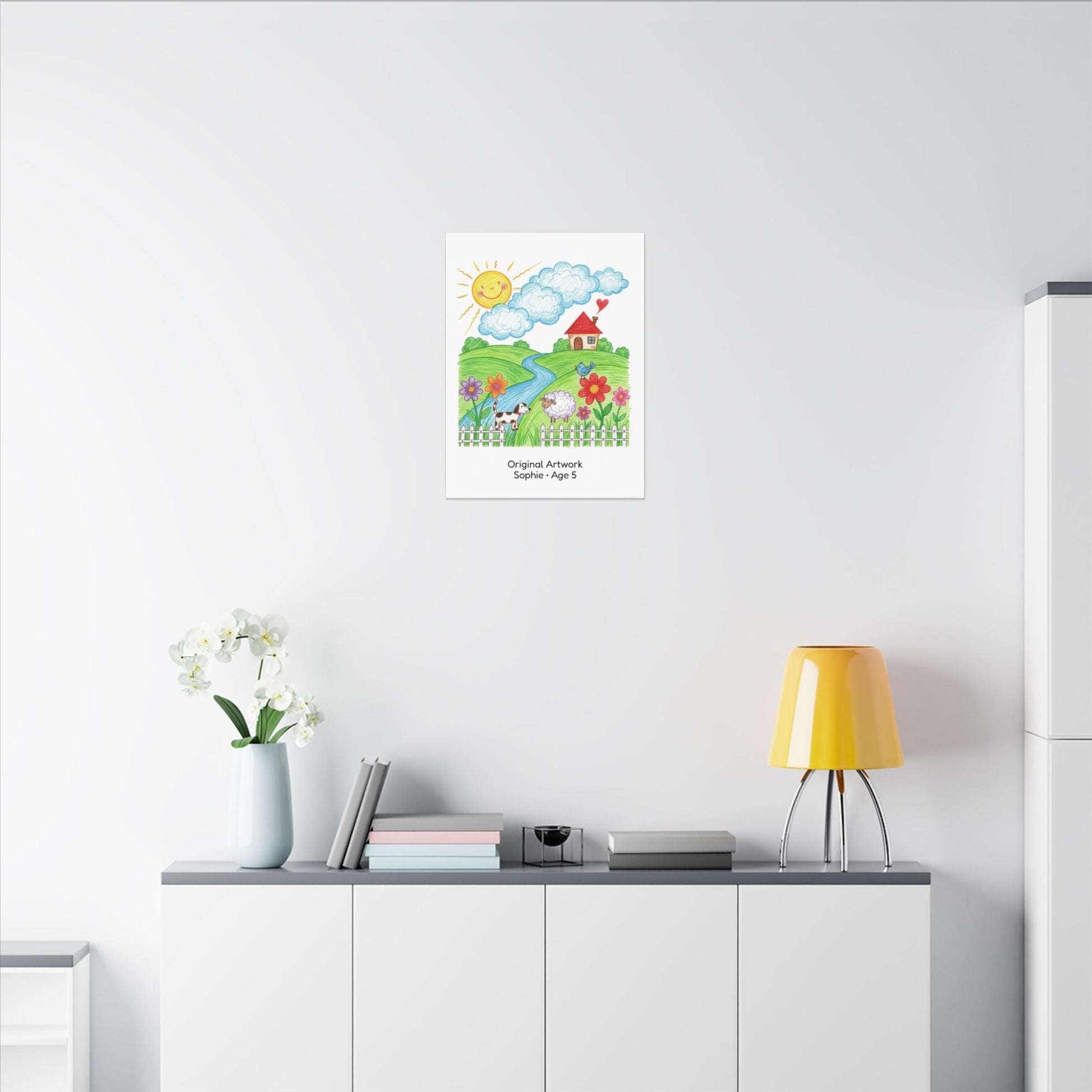 Personalized Kid's Drawing Canvas  Canvas Deeply Engraved