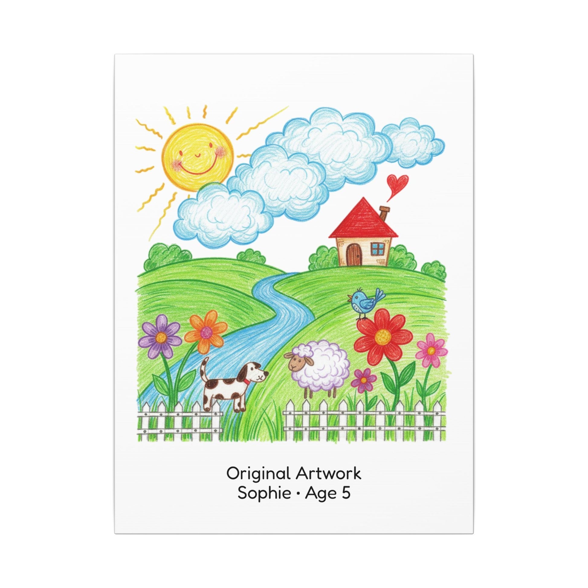 Personalized Kid's Drawing Canvas  Canvas Deeply Engraved