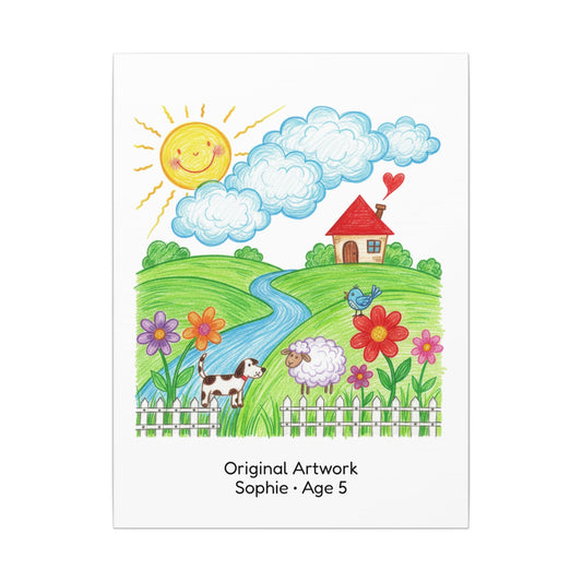 Personalized Kid's Drawing Canvas  Canvas Deeply Engraved