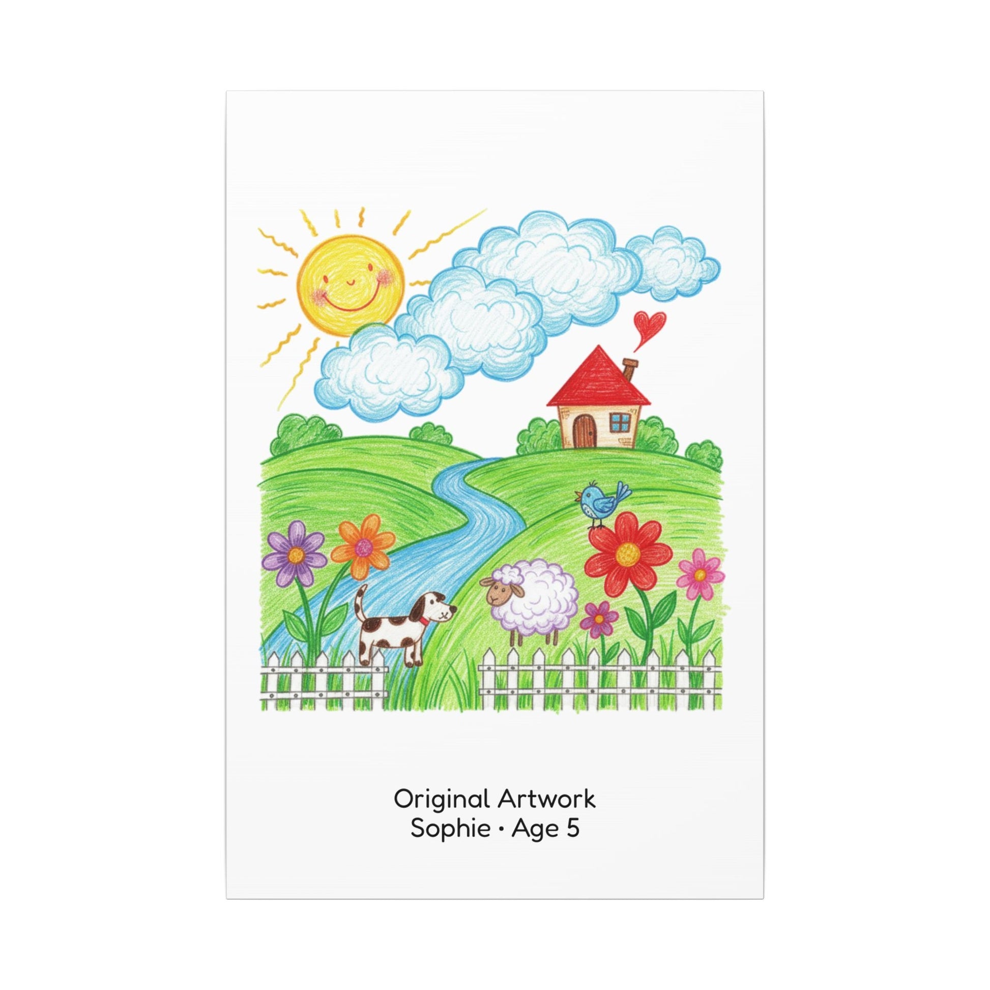 Personalized Kid's Drawing Canvas  Canvas Deeply Engraved