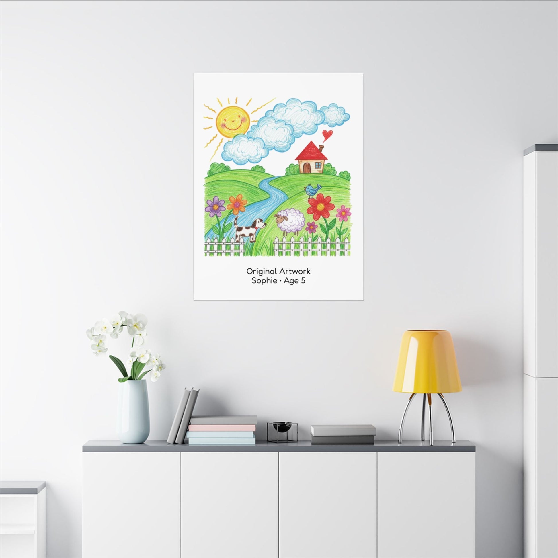 Personalized Kid's Drawing Canvas  Canvas Deeply Engraved