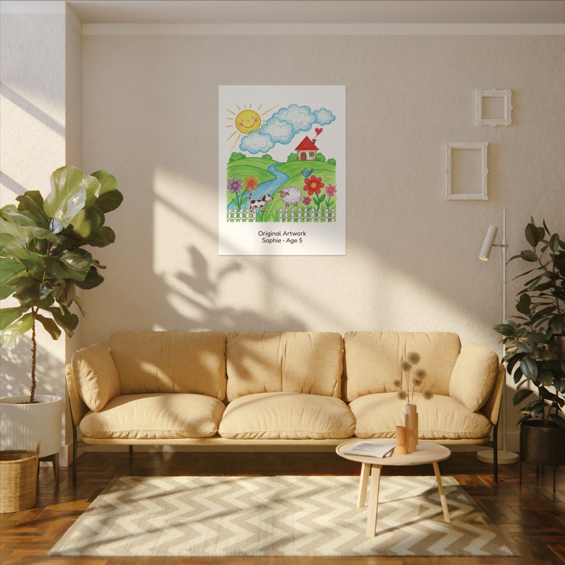 Personalized Kid's Drawing Canvas  Canvas Deeply Engraved