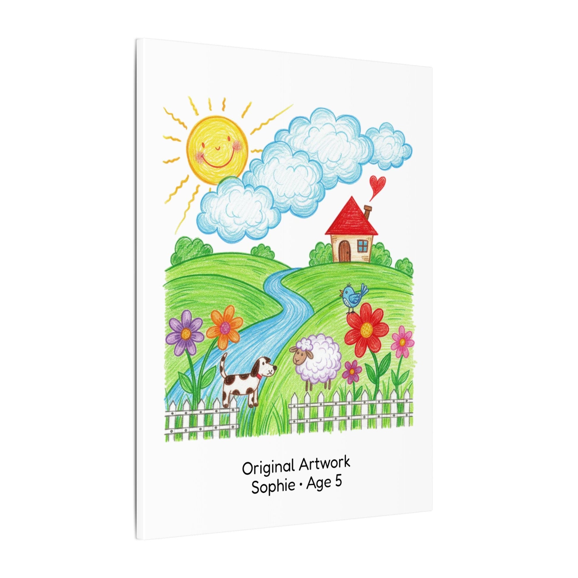 Personalized Kid's Drawing Canvas  Canvas Deeply Engraved