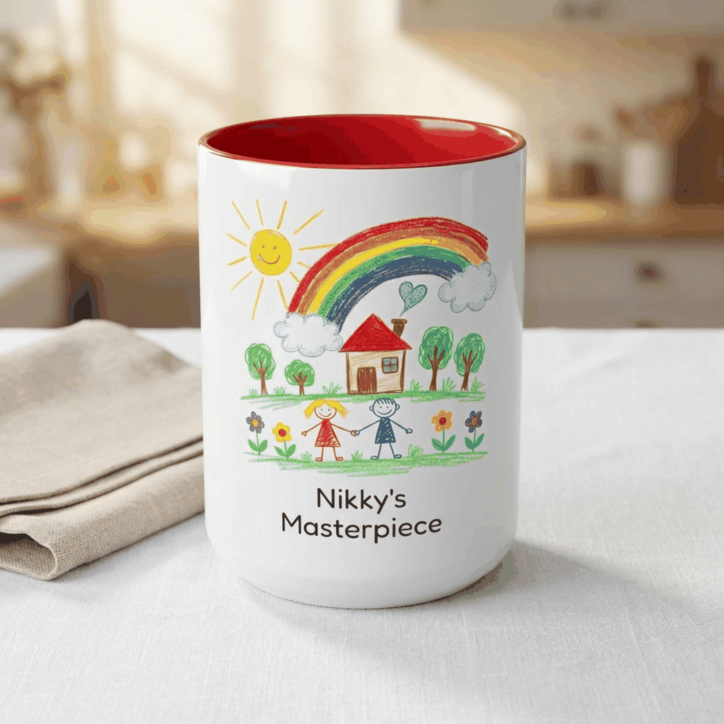 Personalized Kid’s Drawing Mug (11oz/15oz)  Mug Deeply Engraved