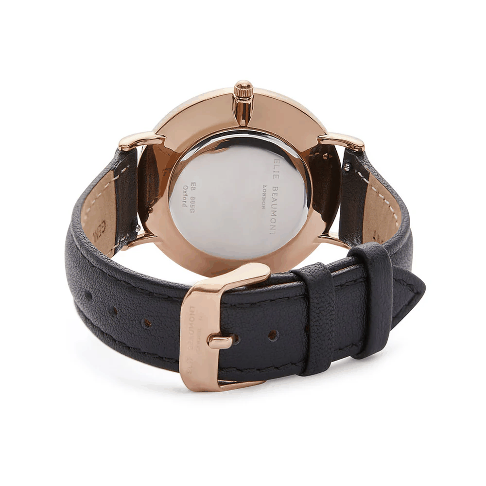 Personalized Ladies Leather Watch – Black  Ladies' Watches Deeply Engraved