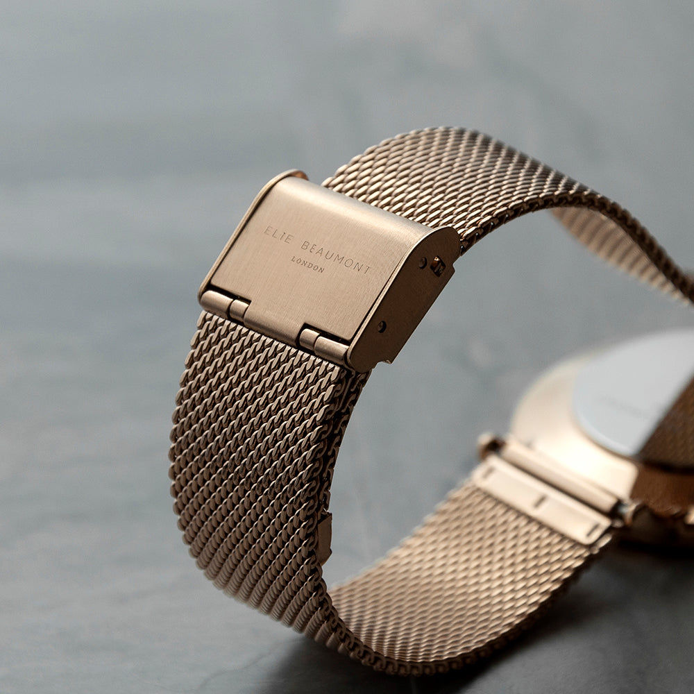 Personalized Ladies Watch in Rose Gold – Black Dial  Ladies' Watches Deeply Engraved