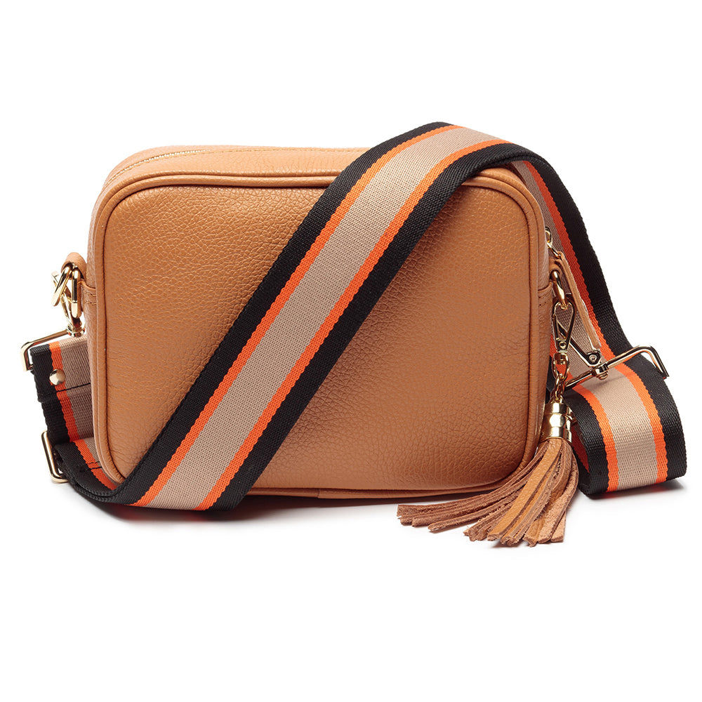 Personalized Leather Crossbody Mini Bag in Heritage Tan  Leather Bags Deeply Engraved