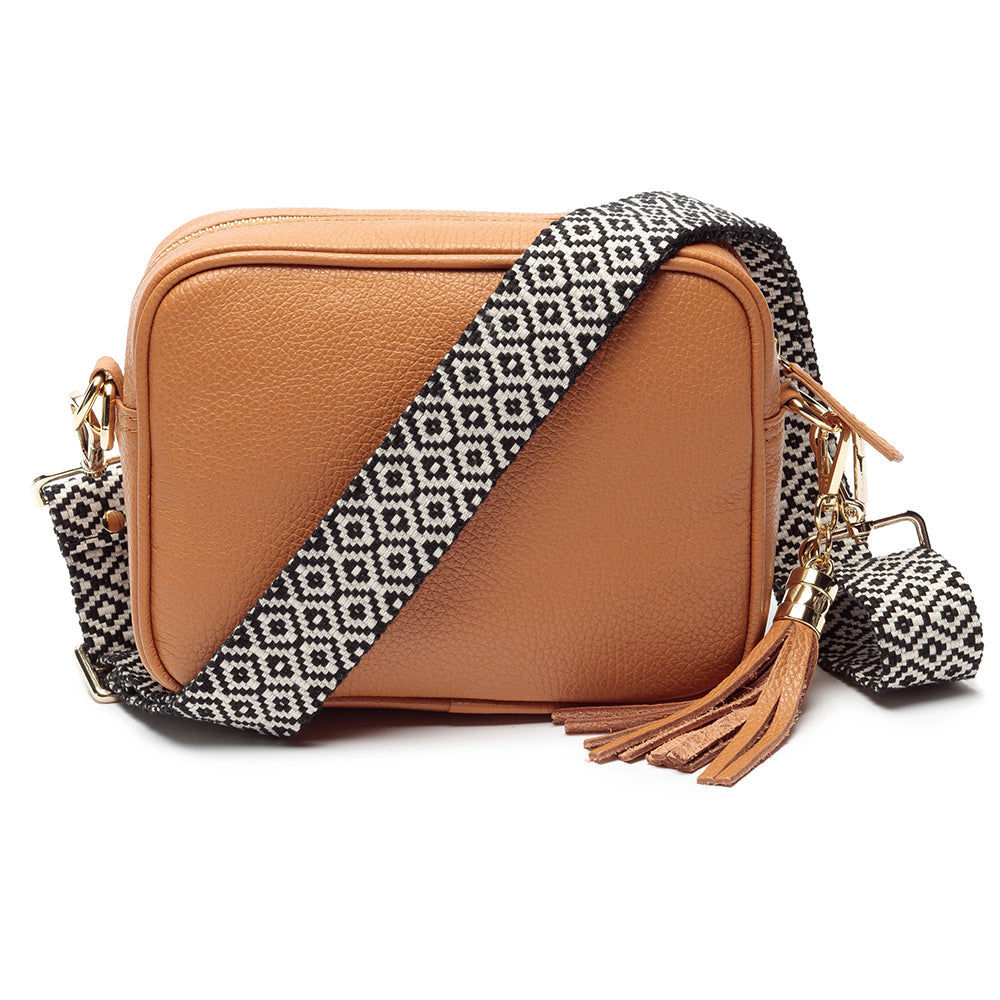 Personalized Leather Crossbody Mini Bag in Heritage Tan  Leather Bags Deeply Engraved