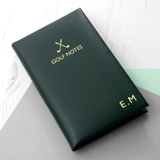 Personalized Leather Golf Notebook & Round Tracker-Green