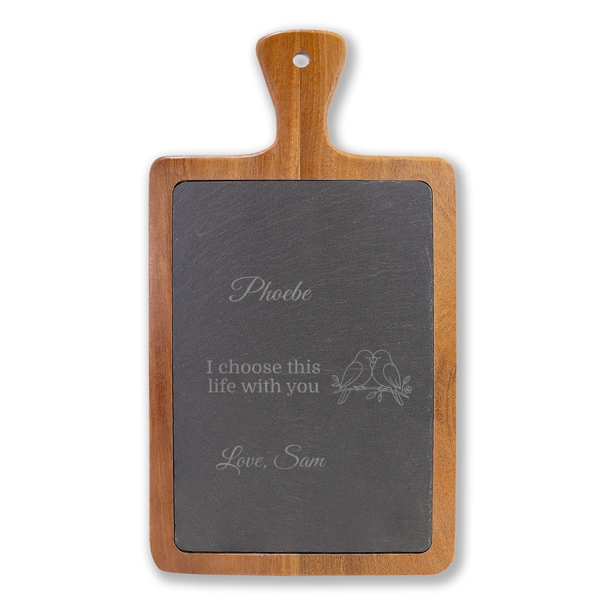 Personalized Lovebirds Charcuterie Board  Charcuterie Board Deeply Engraved