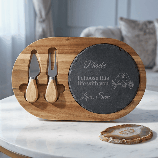 Personalized Lovebirds Charcuterie Board  Charcuterie Board Deeply Engraved