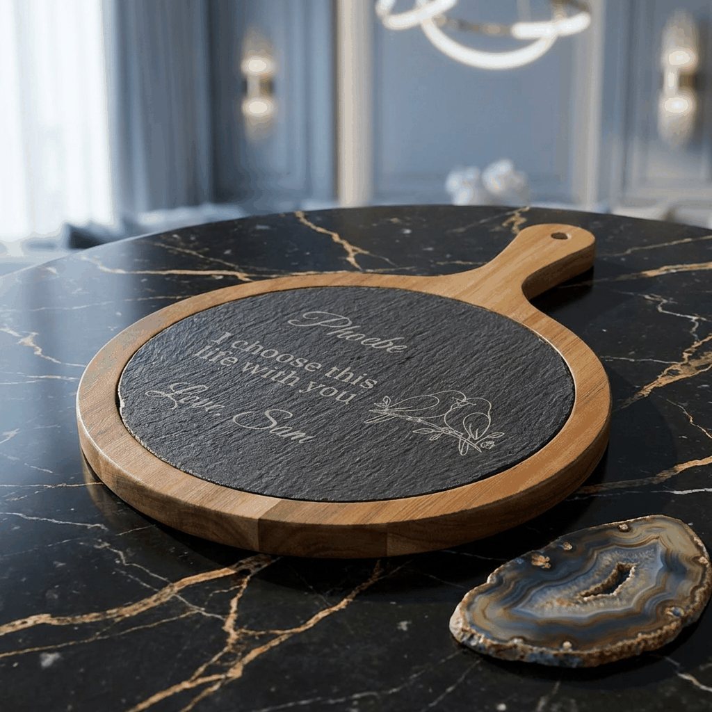 Personalized Lovebirds Charcuterie Board  Charcuterie Board Deeply Engraved