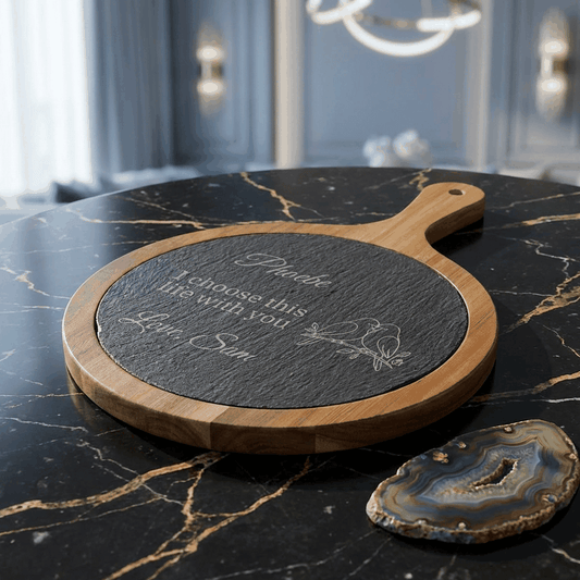 Personalized Lovebirds Charcuterie Board  Charcuterie Board Deeply Engraved