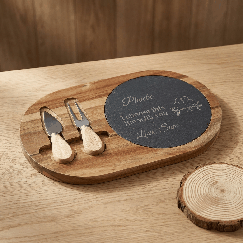 Personalized Lovebirds Charcuterie Board  Charcuterie Board Deeply Engraved