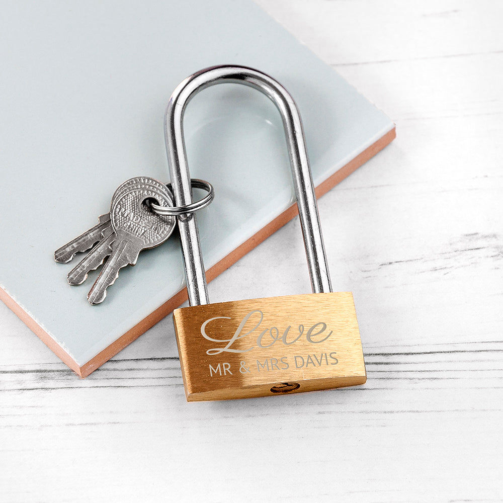Personalized Lovers' Padlock  Keepsakes Deeply Engraved