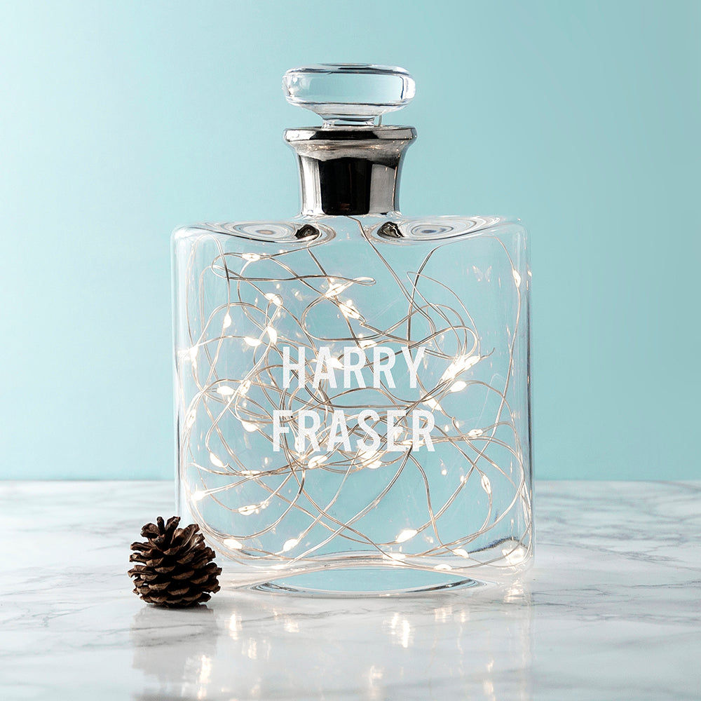 Personalized LSA Platinum Necked Whisky Decanter  Decanters Deeply Engraved
