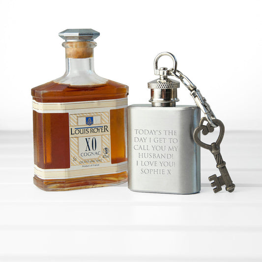 Personalized Lucky Sixpence Mini Hip Flask  Hip Flasks Deeply Engraved