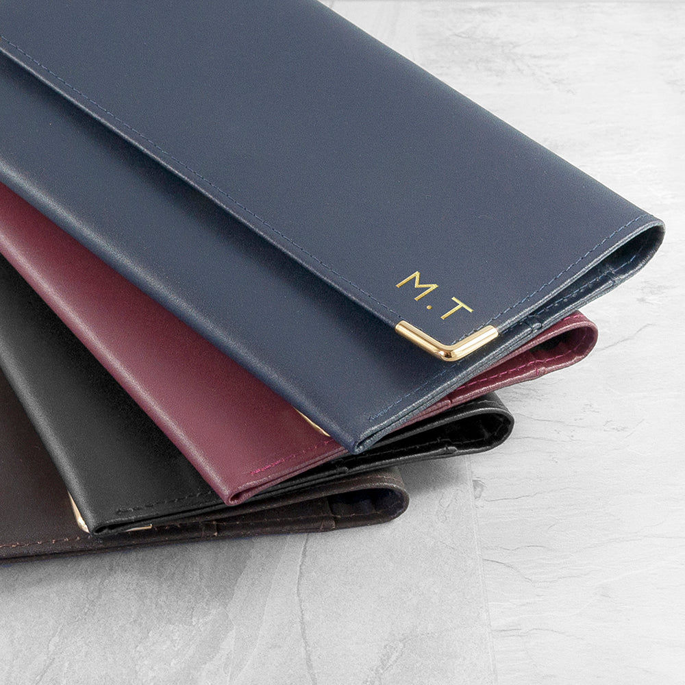 Personalized Luxury Leather Travel Organiser  Travel Accessories Deeply Engraved