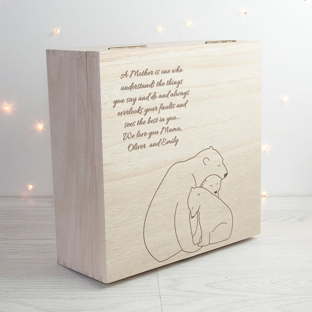 Personalized Mama Bear Keepsake Box  Keepsake Boxes Deeply Engraved