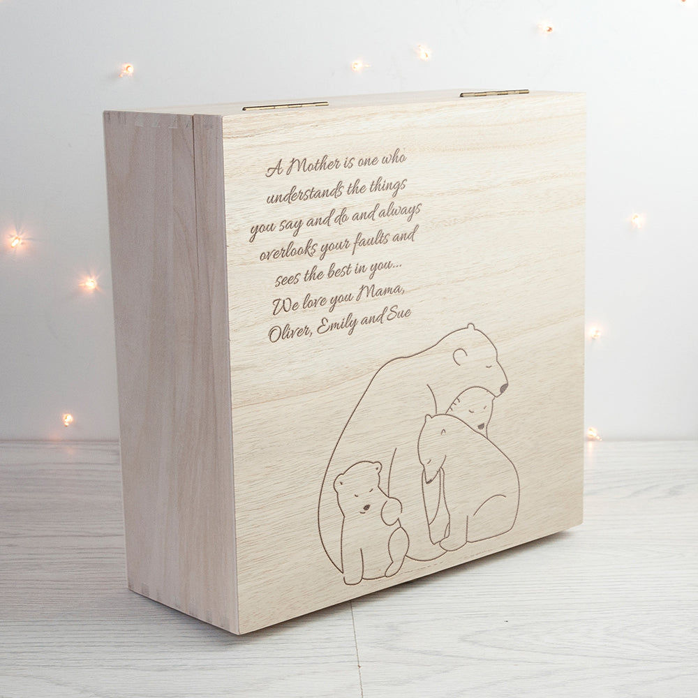 Personalized Mama Bear Keepsake Box  Keepsake Boxes Deeply Engraved