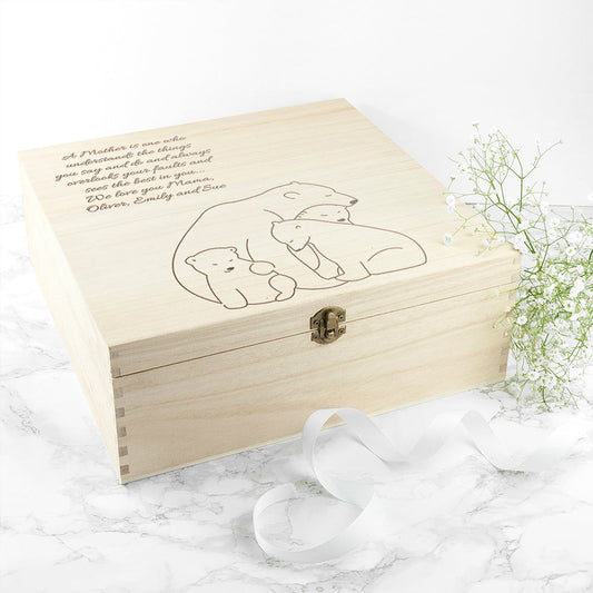 Personalized Mama Bear Keepsake Box  Keepsake Boxes Deeply Engraved