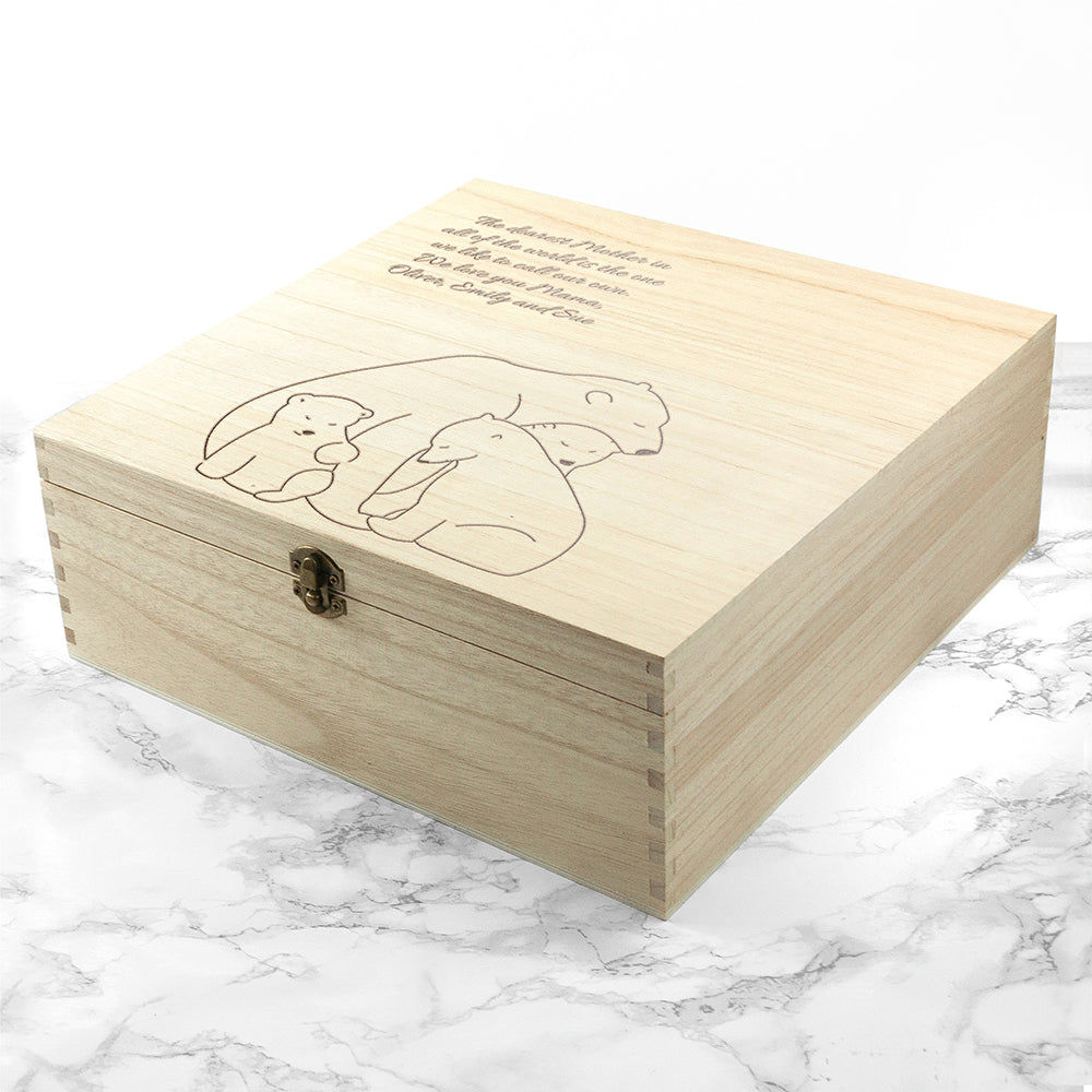 Personalized Mama Bear Keepsake Box  Keepsake Boxes Deeply Engraved