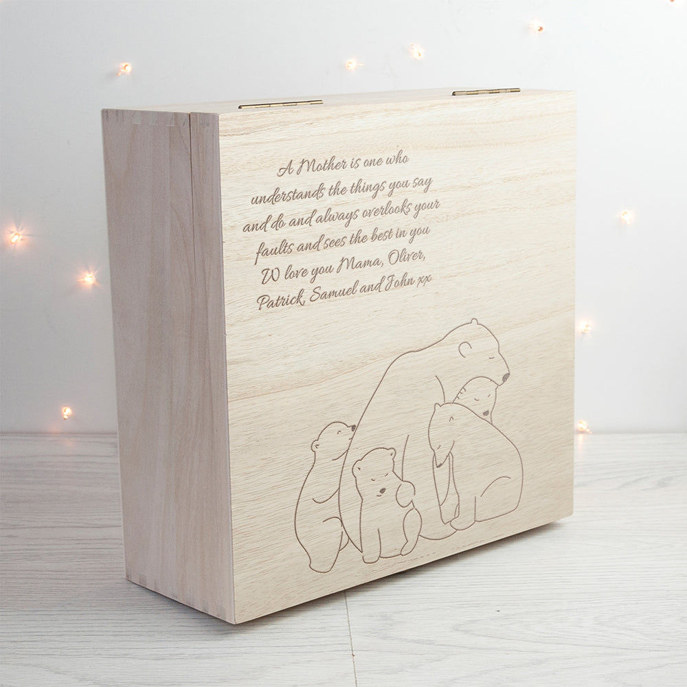 Personalized Mama Bear Keepsake Box  Keepsake Boxes Deeply Engraved