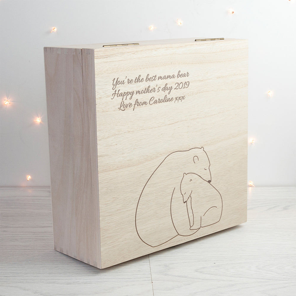 Personalized Mama Bear Keepsake Box  Keepsake Boxes Deeply Engraved
