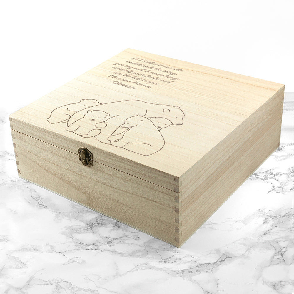 Personalized Mama Bear Keepsake Box  Keepsake Boxes Deeply Engraved