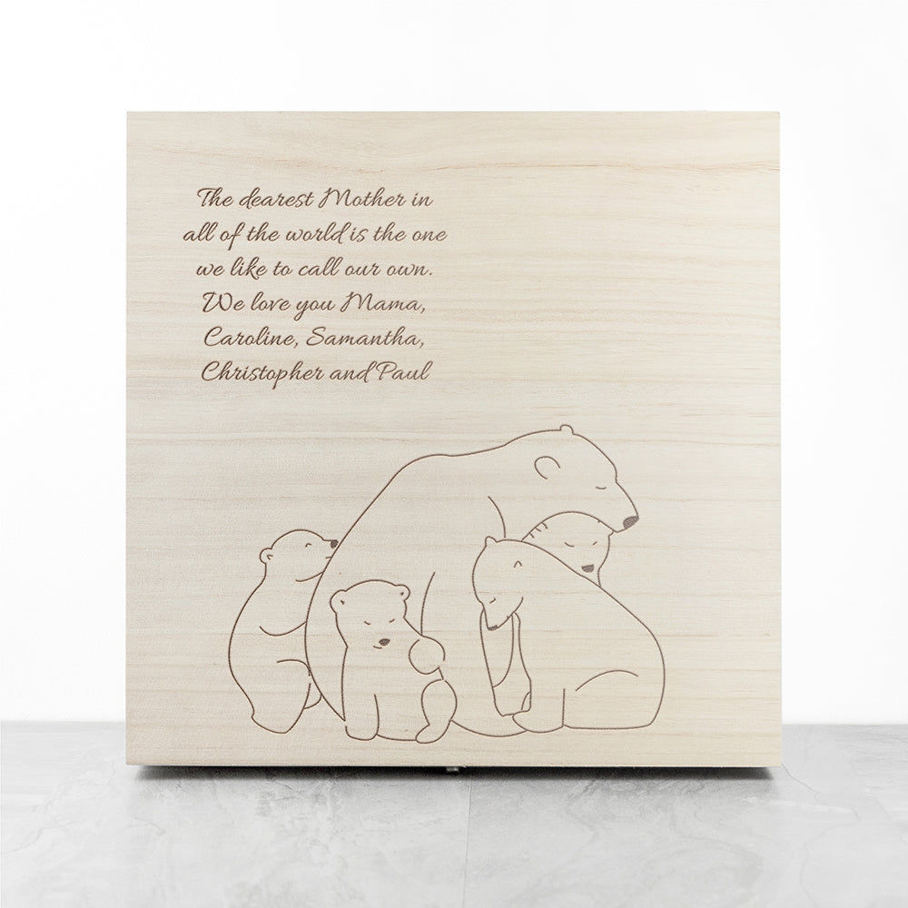 Personalized Mama Bear Keepsake Box  Keepsake Boxes Deeply Engraved