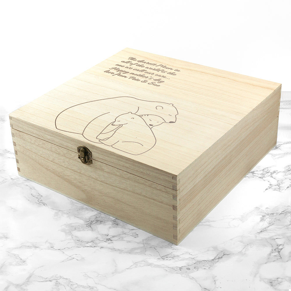 Personalized Mama Bear Keepsake Box  Keepsake Boxes Deeply Engraved