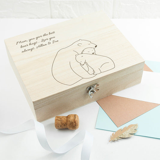 Personalized Mama Bear Tea Box  Tea Boxes Deeply Engraved