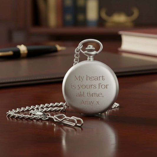 Heritage Personalized Mechanical Skeleton Pocket Watch | Dual Opening