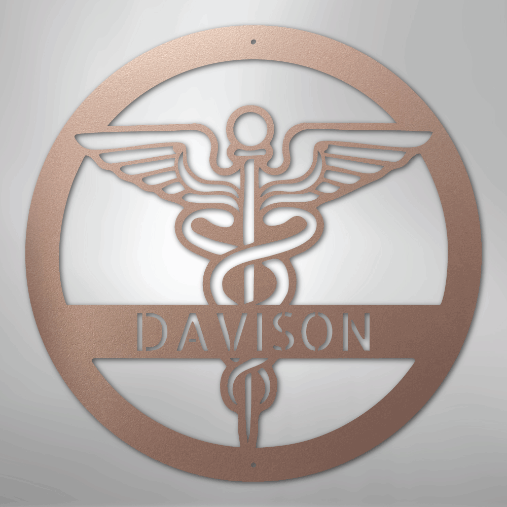 rose-personalized-medical-caduceus-monogram-metal-wall-art