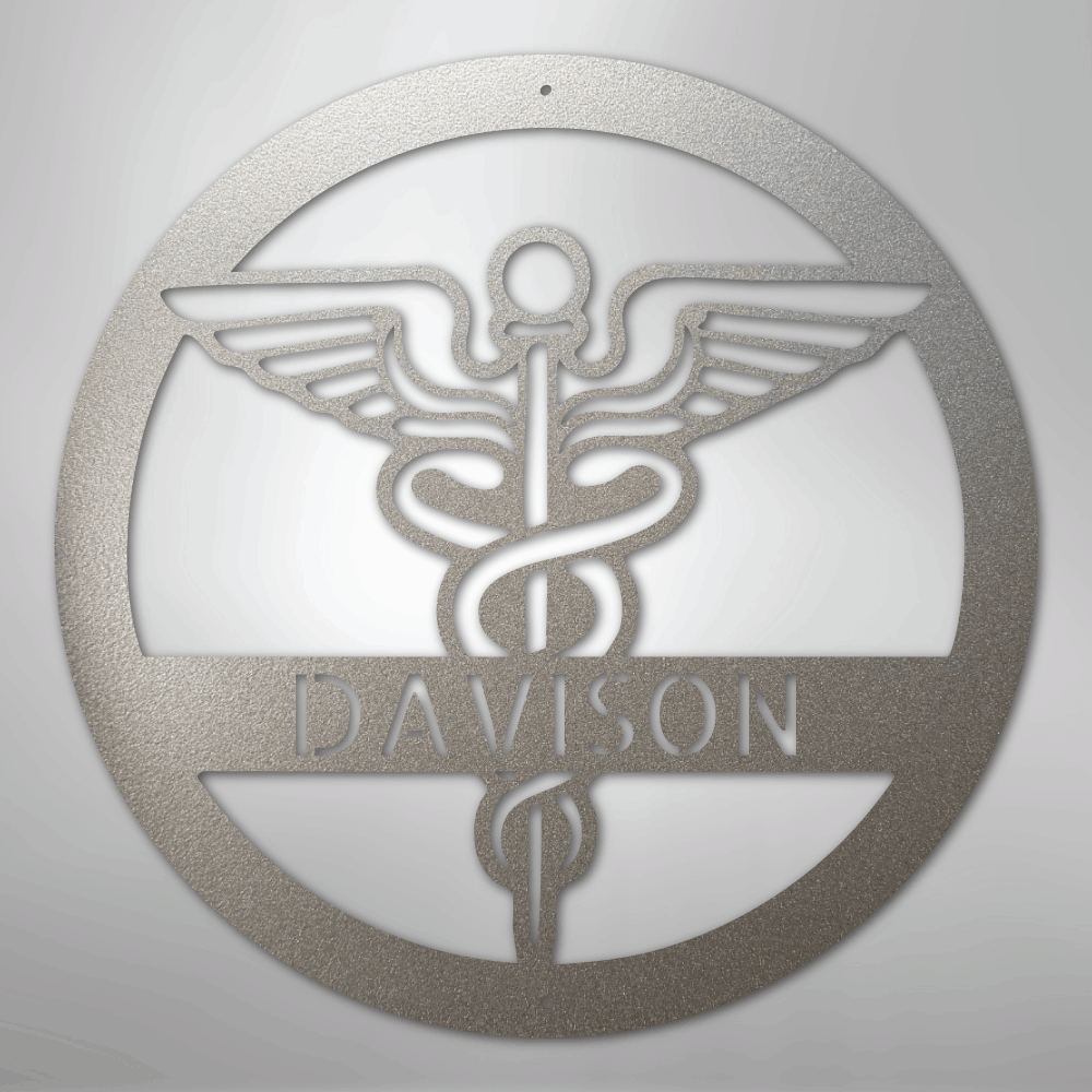personalized-medical-caduceus-monogram-metal-wall-art-silver