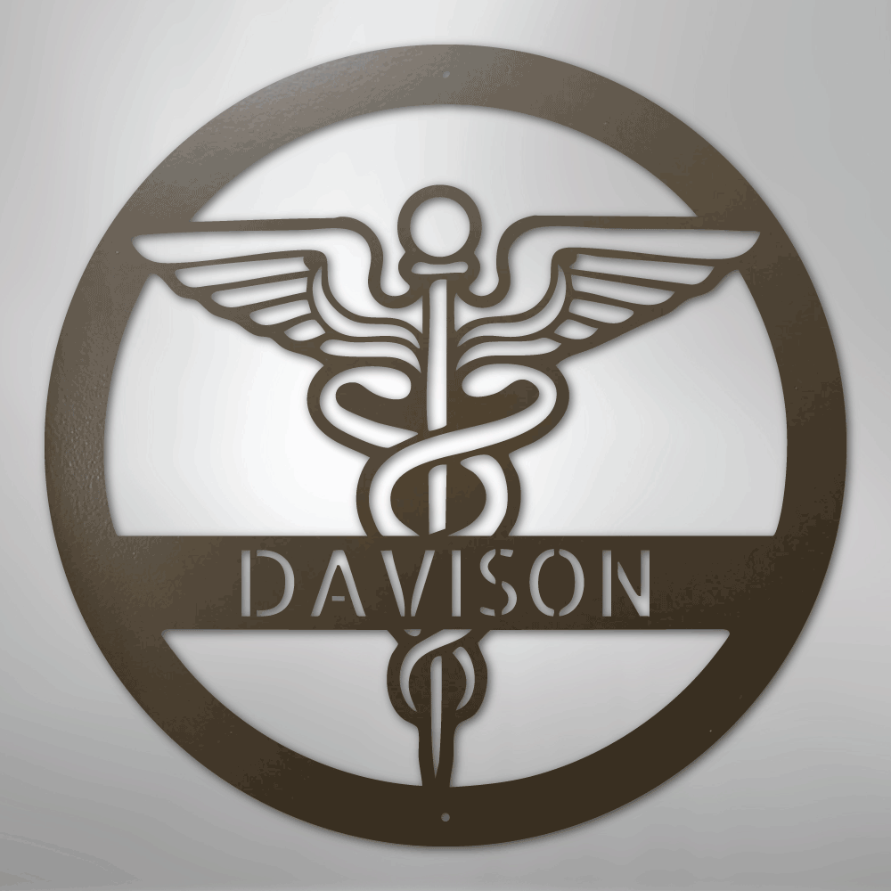 stone-color-personalized-medical-caduceus-monogram-metal-wall-art