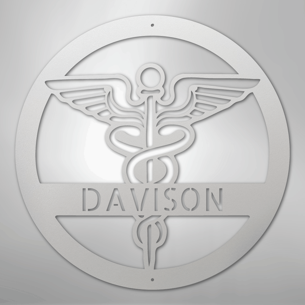 personalized-medical-caduceus-monogram-metal-wall-art-white