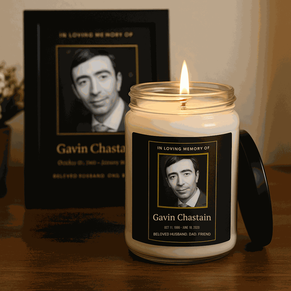 Personalized Memorial Candle  Scented Candles Deeply Engraved