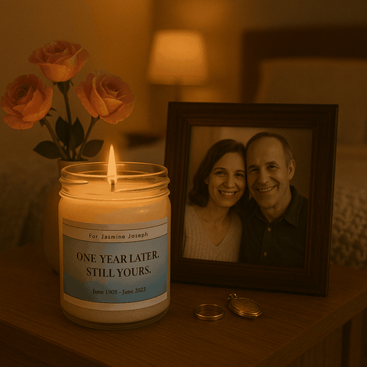 Personalized Memorial Candle: The Milestone Flame – Solace Edition  Scented Candles Deeply Engraved