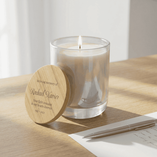 Personalized Memorial Scented Candle  Scented Candles Deeply Engraved