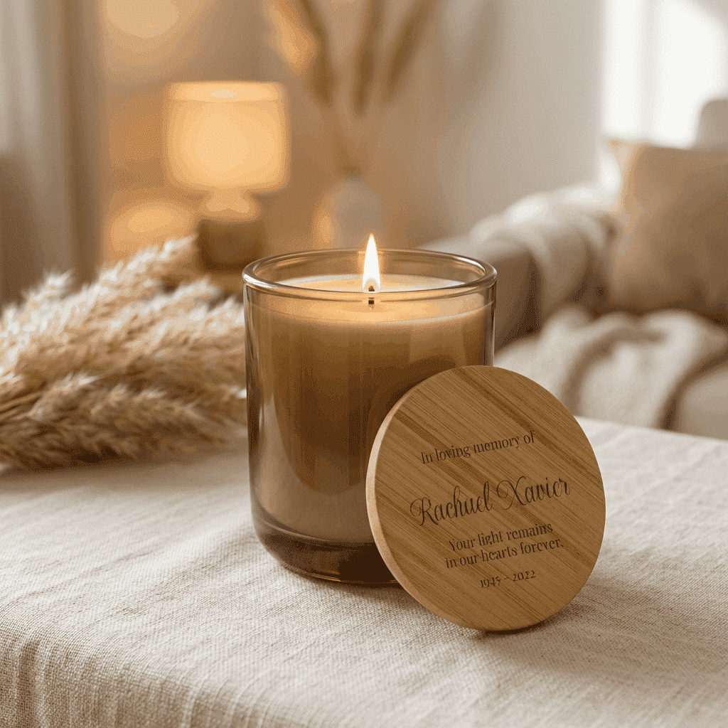 Personalized Memorial Scented Candle  Scented Candles Deeply Engraved