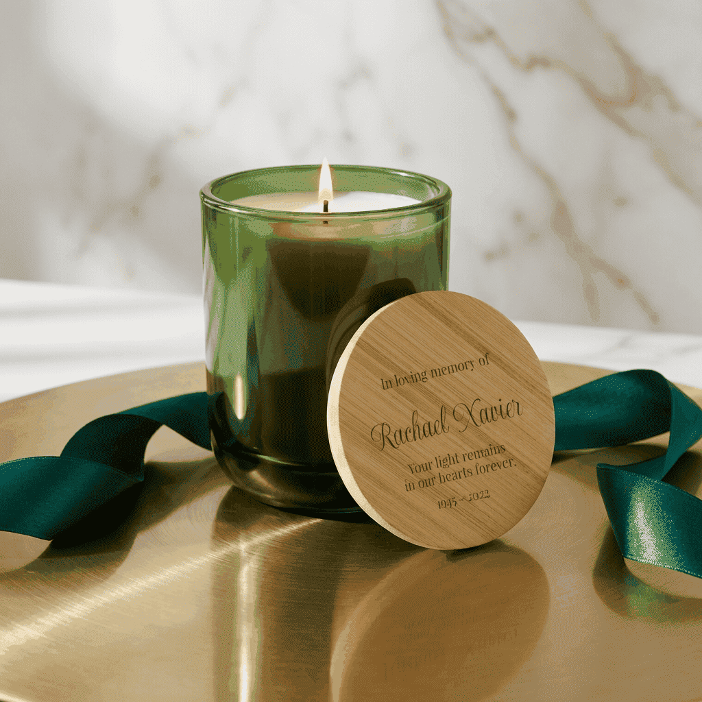 Personalized Memorial Scented Candle  Scented Candles Deeply Engraved