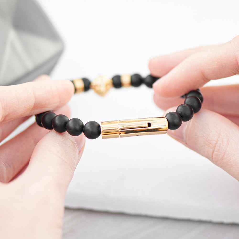 Personalized Men's Golden Lion Bracelet  Men's Bracelets Deeply Engraved