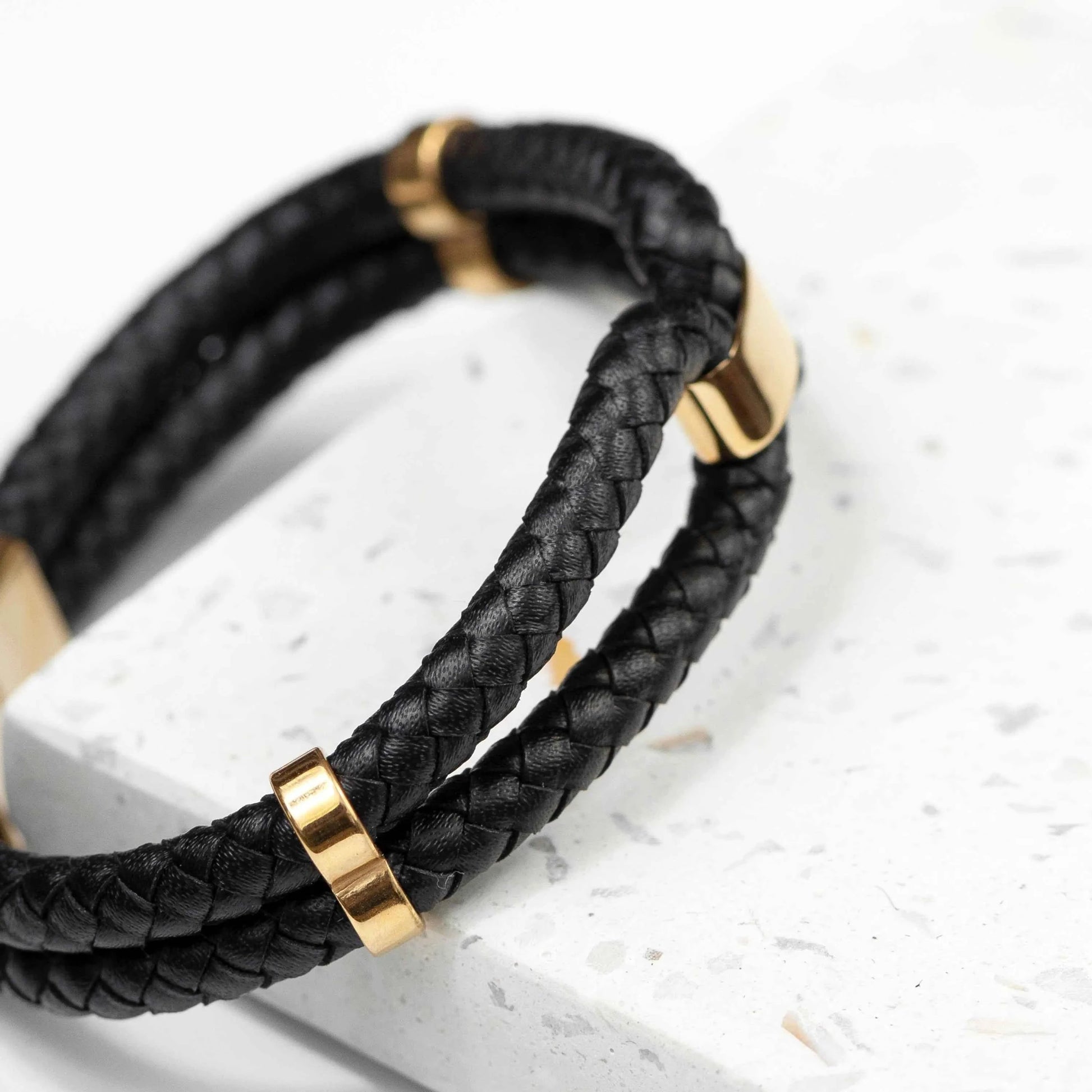 Personalized Men's Infinity Dual Leather Bracelet  Men's Bracelets Deeply Engraved