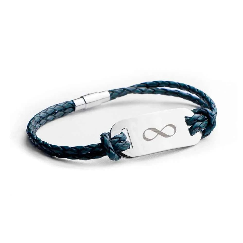 Personalized Men's Infinity Statement Leather Bracelet  Men's Bracelets Deeply Engraved