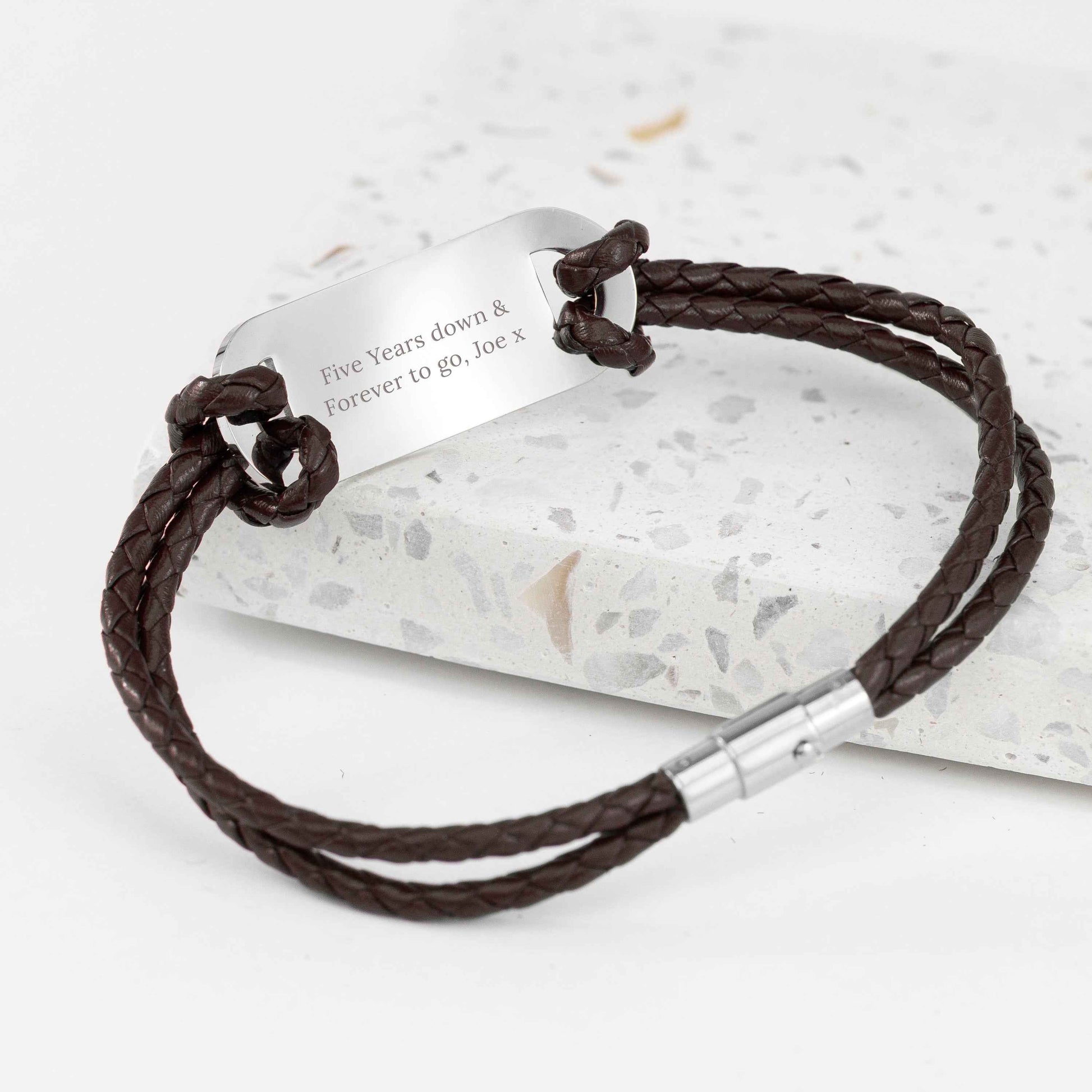 Personalized Men's Infinity Statement Leather Bracelet  Men's Bracelets Deeply Engraved