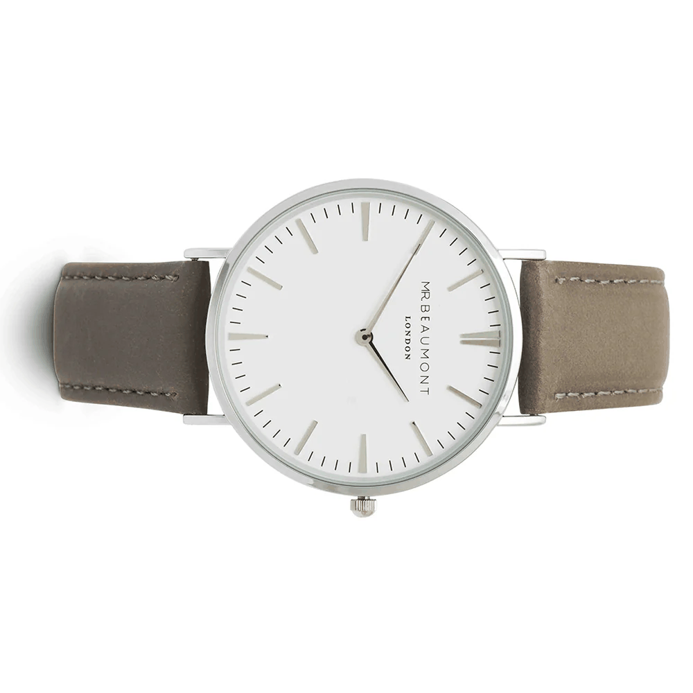 Personalized Men’s Leather Watch – Ash Strap  Men's Watches Deeply Engraved