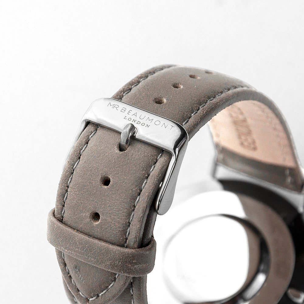 Personalized Men’s Leather Watch – Ash Strap  Men's Watches Deeply Engraved