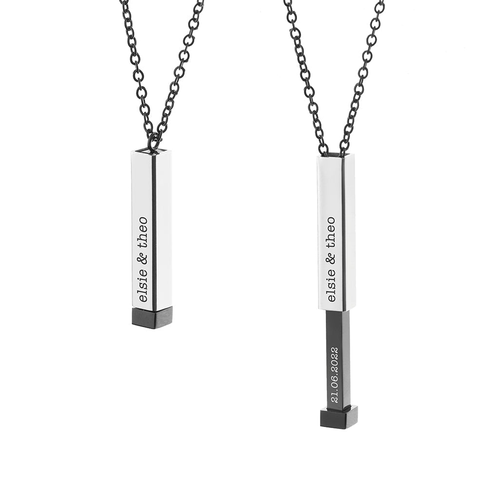 Personalized Men's Message Capsule Necklace  Men's Necklaces Deeply Engraved